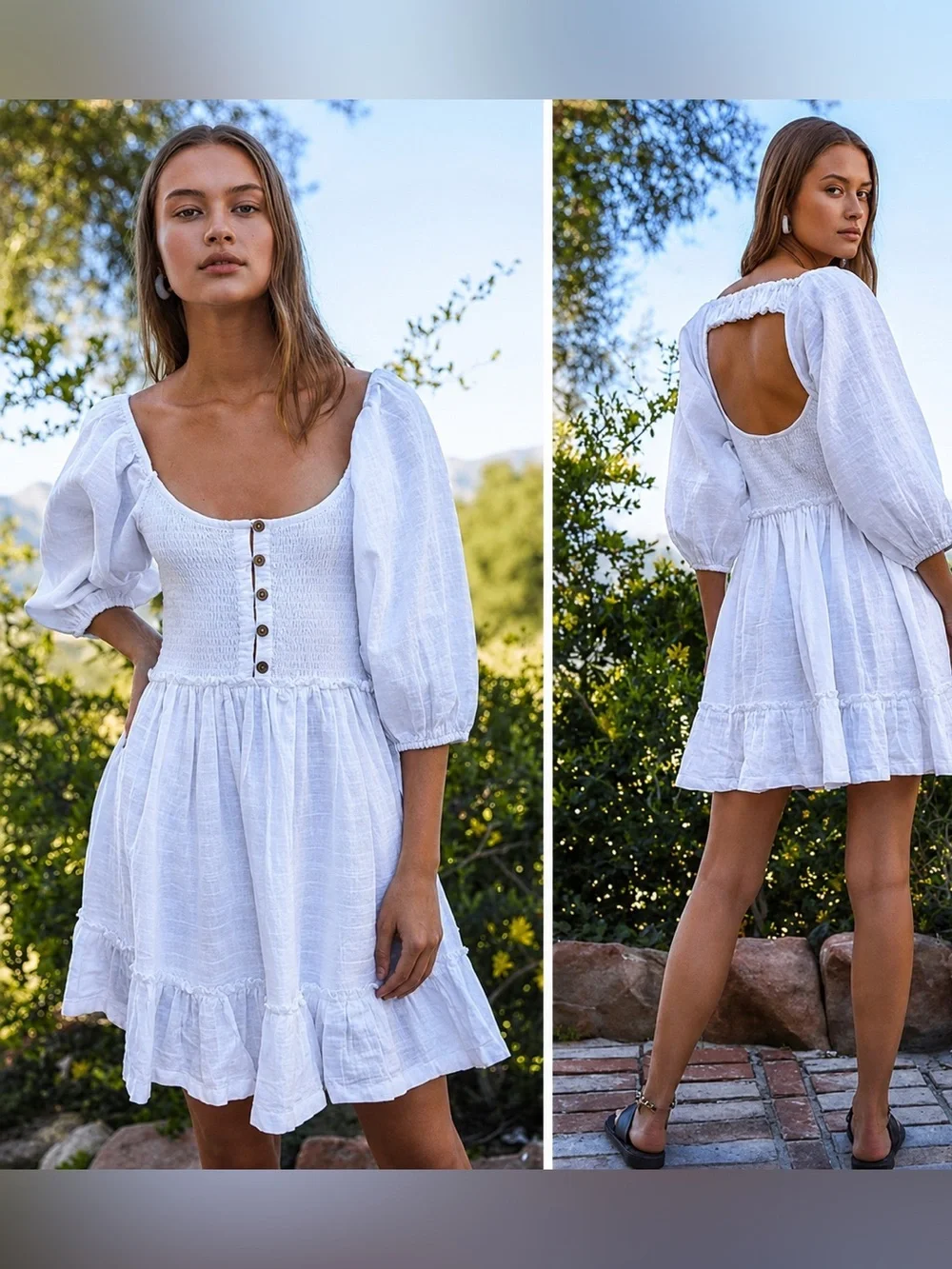 Free people endless summer picnic smocked dress size XS